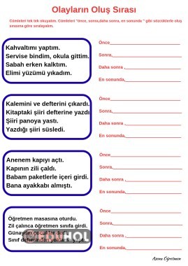 Olayların Oluş Sırası Etkinlik Kağıdı