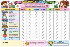 Evde sorumluluk takip çizelgesi