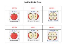 Kesirler Deftere Yapıştırma Görselleri