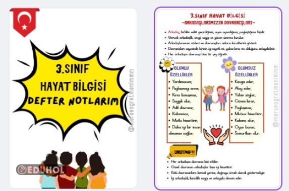 3.SINIF HAYAT BİLGİSİ ARKADAŞLARIMIZIN DAVRANIŞLARI