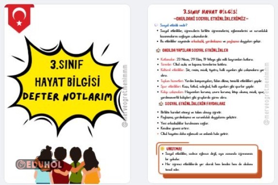 3.SINIF HAYAT BİLGİSİ OKULDAKİ SOSYAL ETKİNLİKLERİMİZ