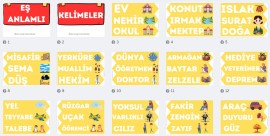 EŞ ANLAMLI KELİMELER PANO İLKOKUL