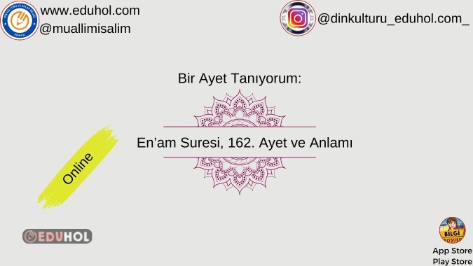 En'am Suresi 162. Ayet ve Anlamı