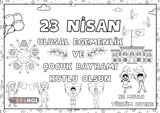 23 Nisan Grup Çalışması Boyama 20 sayfa