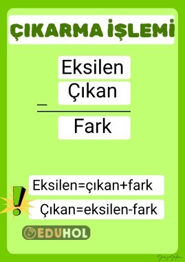 Çıkarma İşlemi Terimleri