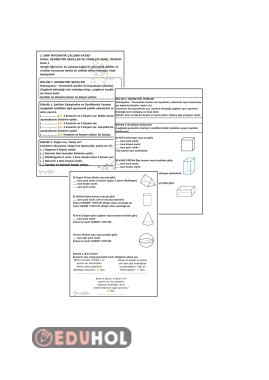 Geometrik şekiller ve cisimler değerlendirme, tekrar çalışma kağıdı