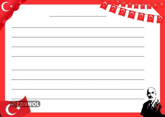 İSTİKLAL MARŞI YAZMA ŞABLONU YATAY