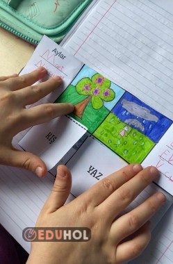 MEVSİMLER DEFTER KES BOYA YAPIŞTIR KATLAMALI ETKİNLİK