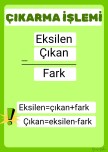 Çıkarma İşlemi Terimleri