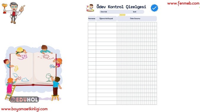 Ödev Kontrol Çizelgesi · Eduhol - Etkinlik İndir Oyun Oyna Test Çöz ...