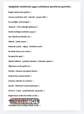 Noktalama İşaretleri Etkinlik