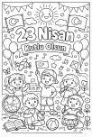 23 Nisan Poster Boyama 8A4
