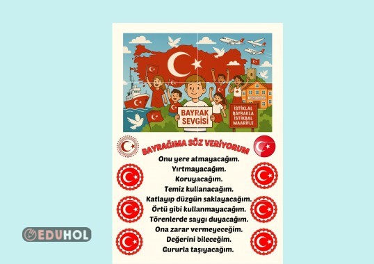 8 A4 Bayrağıma Söz Veriyorum Sınıf Etkinliği