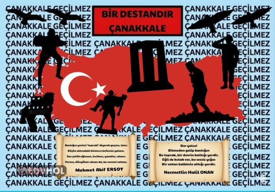 BİR DESTANDIR ÇANAKKALE BOYAMA -KES -YAPIŞTIR