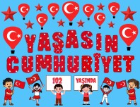 16 A4lü Yaşasın Cumhuriyet Adlı Okul Panosu