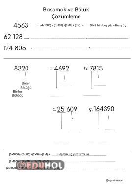 MATEMATİK- Basamak ve Bölük Çözümleme