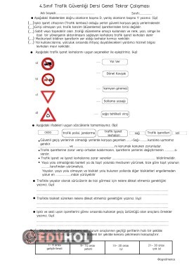 Trafik Güvenliği genel tekrar çalışması