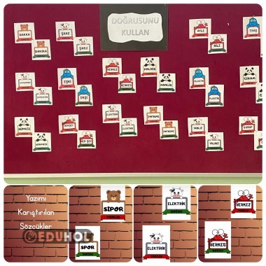 Yazılışı Karıştırılan Sözcükler Pano Görselleri