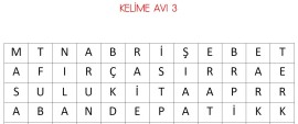 3. sınıf kelime avı 3