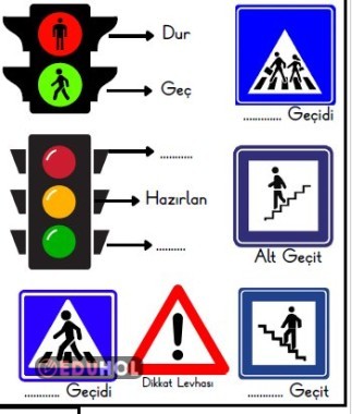 Trafik Kuralları ve Trafik İşaretleri İnteraktif Defter Etkinliği