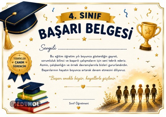 4. SINIF BAŞARI BELGESİ