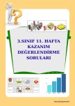 3. SINIF 11. HAFTA KAZANIM DEĞERLENDİRME SORULARI
