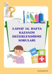 3. SINIF 16. HAFTA KAZANIM DEĞERLENDİRME SORULARI