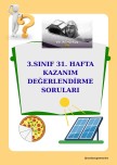 3. SINIF 31. HAFTA KAZANIM DEĞERLENDİRME SORULARI