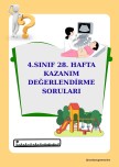 4. SINIF 28. HAFTA KAZANIM DEĞERLENDİRME SORULARI