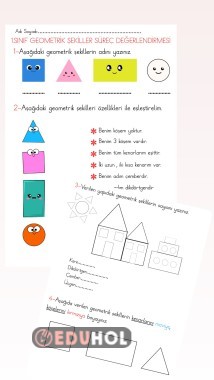 1.sınıf geometrik şekiller süreç değerlendirme