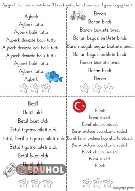 B sesi anlamlı ve hızlı okuma metinleri