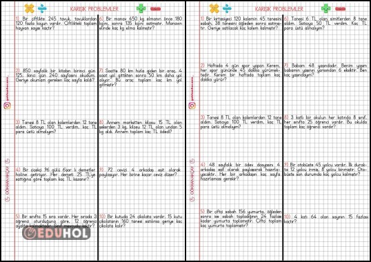 3. Sınıf Karışık Problemler