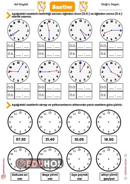 3. Sınıf Saatler Quiz