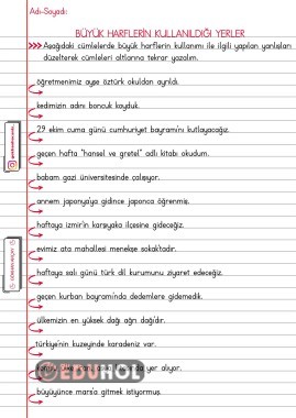 Büyük Harflerin Kullanıldığı Yerler