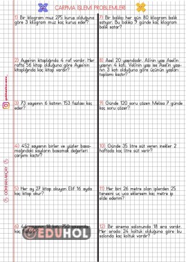 Çarpma İşlemi Problemleri - 2
