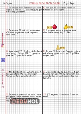 Çarpma Problemleri Quiz