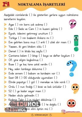 Noktalama İşaretleri Çalışma Kağıdı