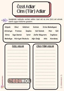 Özel Adlar - Cins Adlar