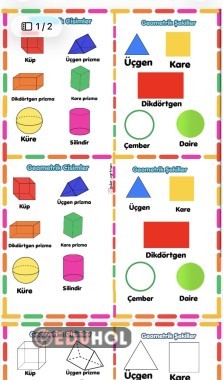 Geometrik cisim şekil defter etkinliği