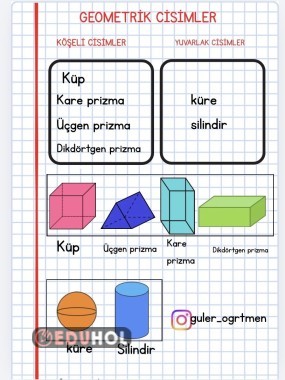 Köşeli yuvarlak cisimler deftere yapıştırma