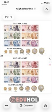 Paralarımız deftere yapıştırma
