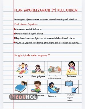 Plan yaparım deftere yapıştırma görseller