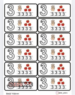 3 Rakamı İnteraktif Defter