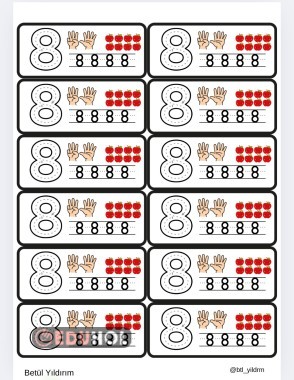 8 rakamı interaktif defter