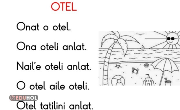 O sesi metin okuma, yazma ve boyama