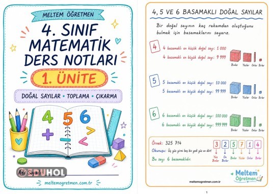 4.SINIF MATEMATİK 1. ÜNİTE YATAY 2 SAYFA