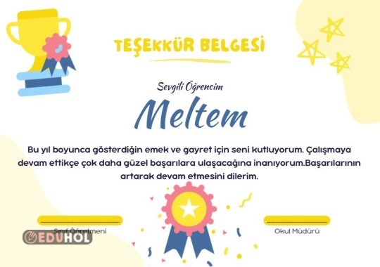 TEŞEKKÜR BELGESİ
