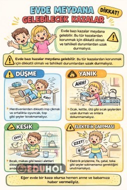 Hayat bilgisi evde meydana gelebilecek kazalar
