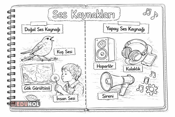 Ses kaynakları deftere yapistirma