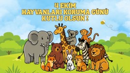4 Ekim Hayvanları Koruma Günü Dijital Pano